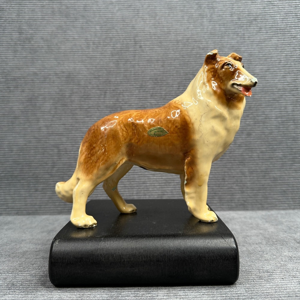 Vintage Mortens Studio Royal Design Collie Dog‎ Figurine Ceramic Sable White